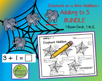 Preview of Elephant on a Web Addition~Adding to 5 (BUNDLE)
