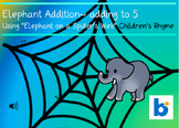 Elephant on a Web Addition~ Adding to 5 (Boom Cards)