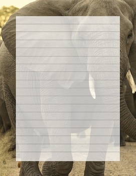 Preview of Elephant writing template