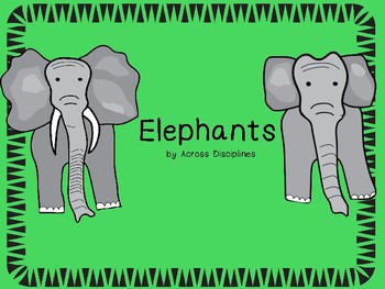 Preview of Elephant Mini-Book with Comprehension, Main Idea, Grammar, and Spelling Combo