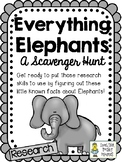 Elephants - Scavenger Hunt Activity and KEY