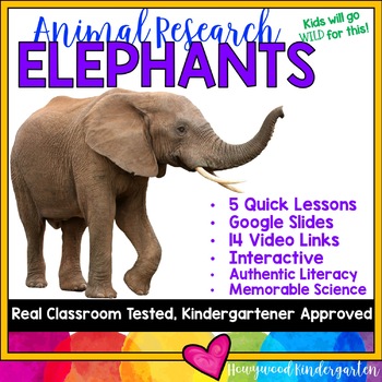 Preview of Elephants . 5 days of awesome research mixed w/ literacy skills, videos, & FUN!