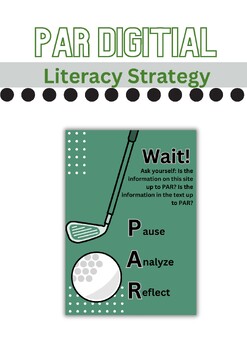 Preview of Elevate Digital Literacy with the PAR Strategy Poster