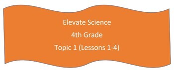 Preview of Elevate Science 4th Grade Topic 1 (Lessons 1-4)