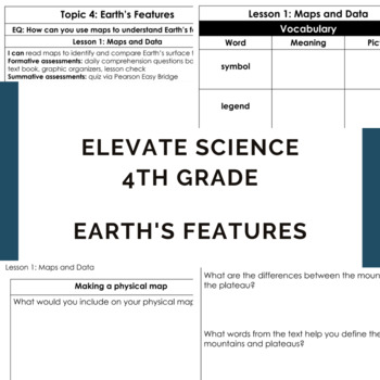 Preview of Elevate Science Grade 4: Earth’s Features, e-learning resource