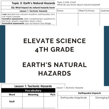 Preview of Elevate Science Grade 4: Earth's Natural Hazards, e-learning resource