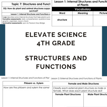 Preview of Elevate Science Grade 4: Structures and Functions, e-learning resource