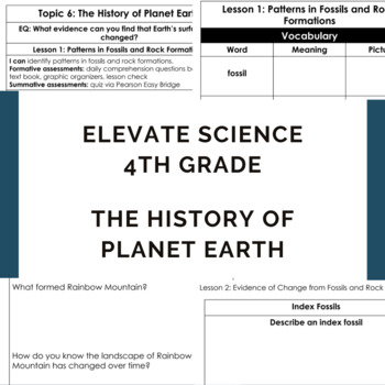 Preview of Elevate Science Grade 4: The History of Planet Earth, e-learning resource