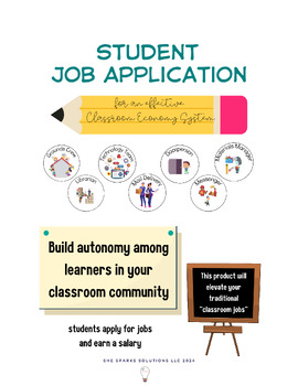 Preview of Elevate Your Classroom Jobs- Student Job Application for classroom economy