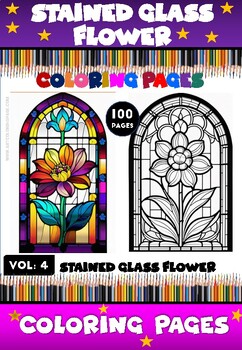 Preview of Elevate Your Coloring Experience with Advanced Stained Glass Coloring Book Vol 4