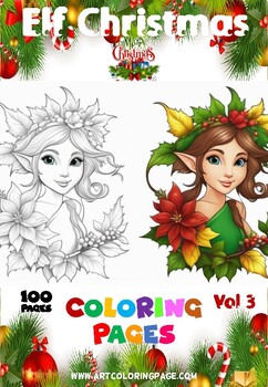 Preview of Elevate Your Holiday Spirit: Instant PDF Access to Elf Christmas Coloring Pages