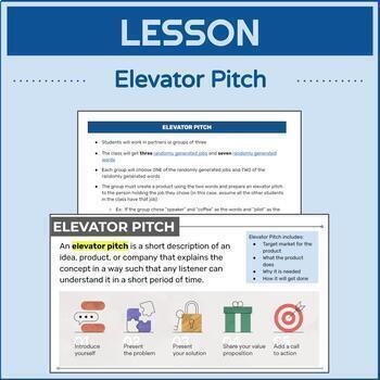 Elevator Pitch | LESSON & ACTIVITY by Cool Business | TPT