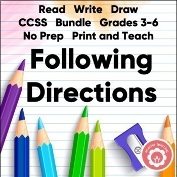 Preview of Eleven Following Directions Activities Read Write and Draw Grades 3-6 No Prep