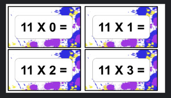 Preview of Eleven Multiplication Facts Flash Cards