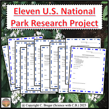 Preview of Eleven U.S. States National Parks Project Bundle!