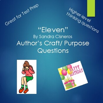 Preview of Eleven by Sandra Cisneros Author's Purpose Questions
