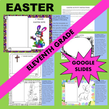 Preview of Eleventh 11th Grade Junior GOOGLE Easter Writing Activity Templates