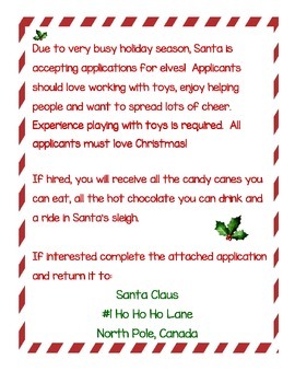 Elf Application by The Wisest Owl | TPT