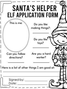 Elf Application And Craftivity By Anita Bremer Tpt