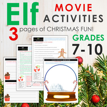 Preview of Elf Christmas MOVIE ACTIVITIES!