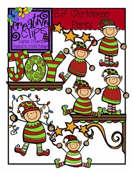 Preview of Elf Christmas Party - Christmas Clipart {Creative Clips Clipart}