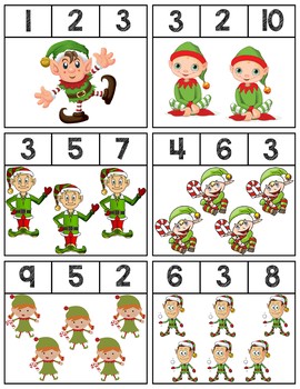 Elf Clip Cards | Numbers 1-10 by preKautism | Teachers Pay Teachers
