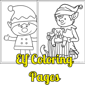 Preview of Elf Coloring Pages:Festive Winter and Holiday Designs for kids-Christmas elf