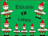 Elf Editable Labels Christmas Holiday Can Resize text size
