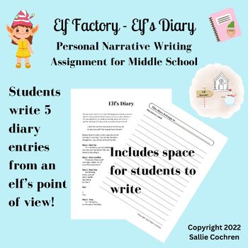 Preview of Elf Factory - Elf's Diary (Personal Narrative Writing Assignment/Middle School)