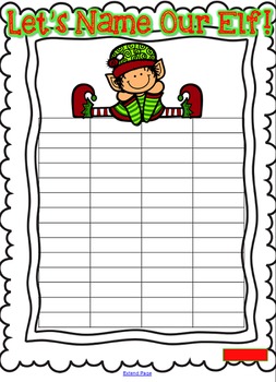 Preview of Elf Fun Freebie! {Let's Name Our Elf} {Elf Naming Graph}