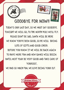 Elf Goodbye Letter (single or multiple elf options) by Savannah Perry