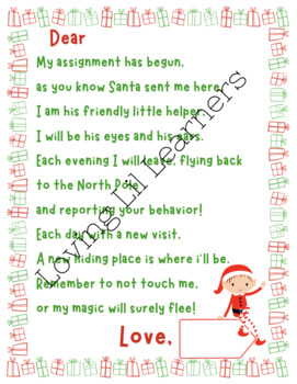 Elf Introduction/Welcome Letter by Loving Lil Learners | TPT