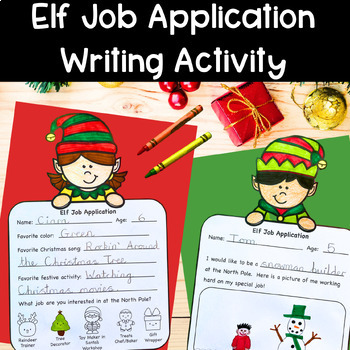 Preview of Elf Job Application - Christmas Writing Activity and Bulletin Board Lettering