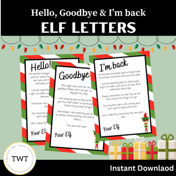 Elf Letters - Hello, Goodbye, I'm Back by Together We Teach AU | TPT