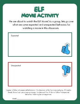 Preview of Elf Movie Bundle - Questions, Crafts, and Writing Activity