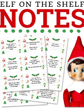 Elf On The Shelf Notes (PDF Printables) by Bookshelfkids | TPT