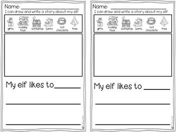 Elf Pages December Writing Activities by My Day in K | TPT