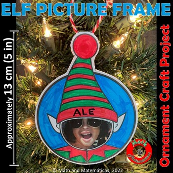 Preview of Elf Yourself Picture Frame Craft Activity for Christmas Tree or Decoration