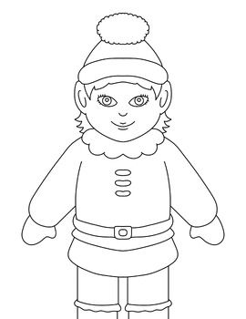 Elf (Template/Coloring Page) by Theprekcreativitycorner | TPT