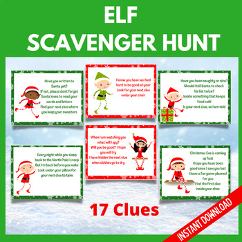 Elf Treasure Hunt, Christmas Scavenger Hunt, Printable Activity by ...