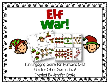 Preview of Elf War!  Fun & Engaging Math/Game Center for #'s 0-10; CC Aligned