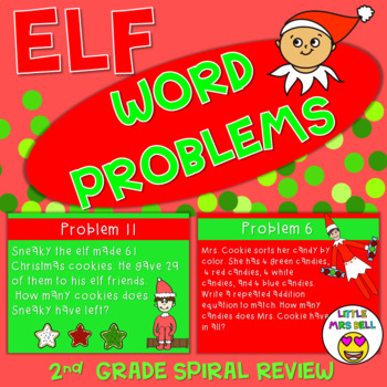 Preview of Elf Word Problems | 2nd Grade Math