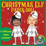 Elf Yourself Paper Doll Coloring Craft Ornament Decoration