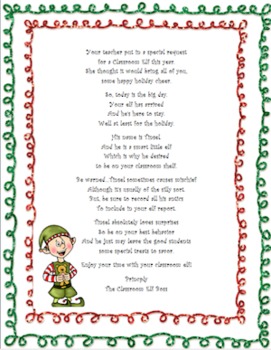 Preview of Elf in the Classroom Arrival Letter - No mention of Christmas or Santa!
