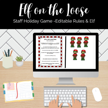 Preview of Elf on the Loose Staff Holiday or Christmas Game - Seen on TikTok!