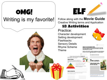 Preview of Elf the Movie Creative Writing Guide Activities Worksheets