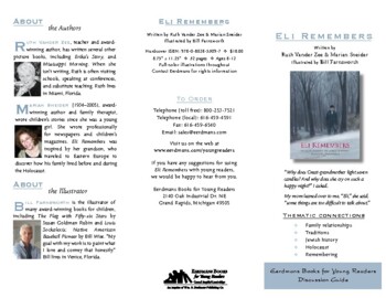 Preview of Eli Remembers (Ruth Vander Zee/Marian Sneider/Bill Farnsworth) Discussion Guide