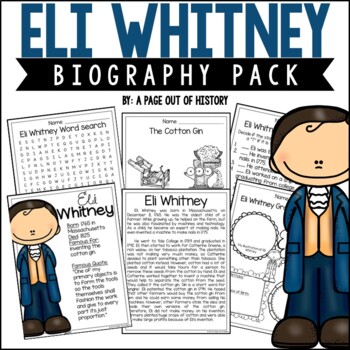 Preview of Eli Whitney Biography Unit Pack Research Project Famous Inventors