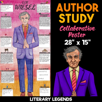 Preview of Elie Wiesel Author Study | Body Biography | Collaborative Poster