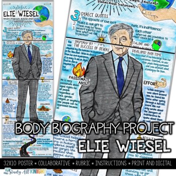 Preview of Elie Wiesel, Holocaust Survivor, Author, Nobel Laureate, Body Biography Project